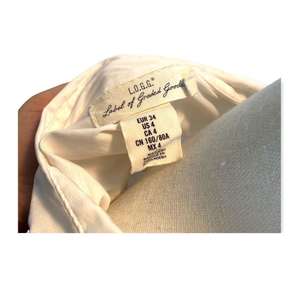 H&M L.O.G.G.oversized white button down blouse - Picture 6 of 6